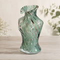 Sea-Green Sculptural Glass Vase
