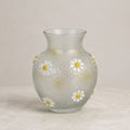 Sage-Grey Daisy Glass Vase