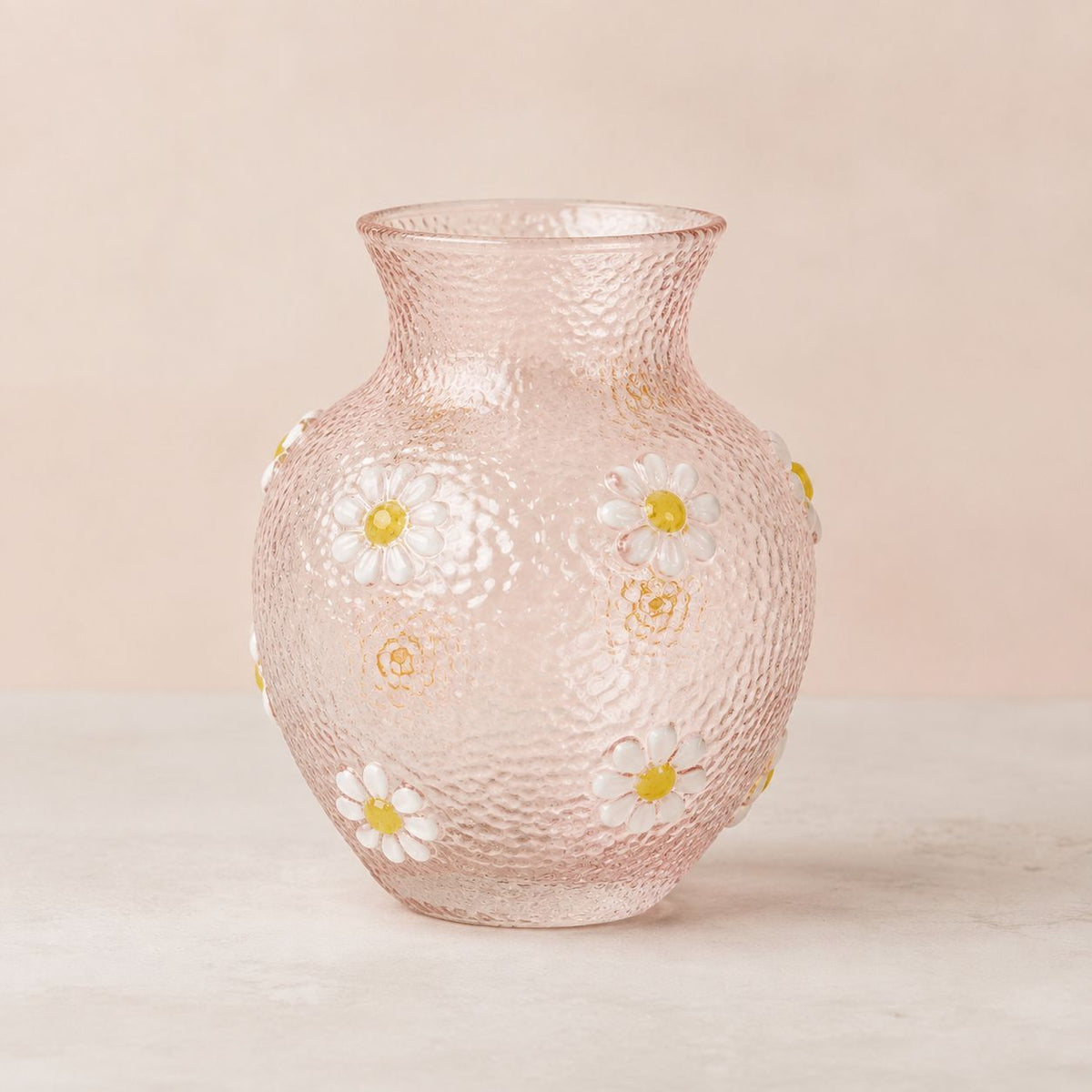 Blush Pink Daisy Glass Vase